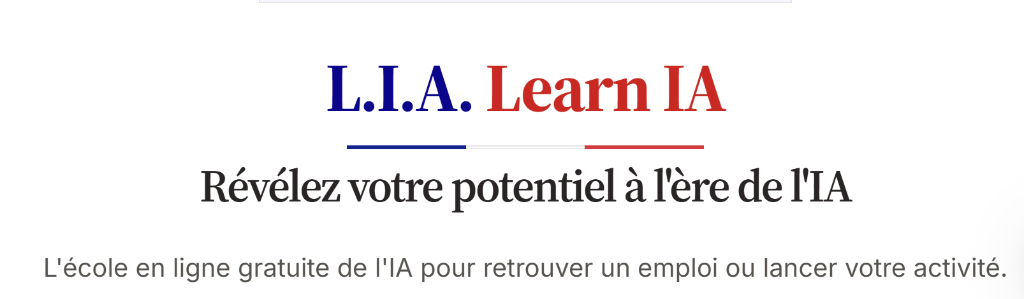 L.I.A. Learn IA Platform Header